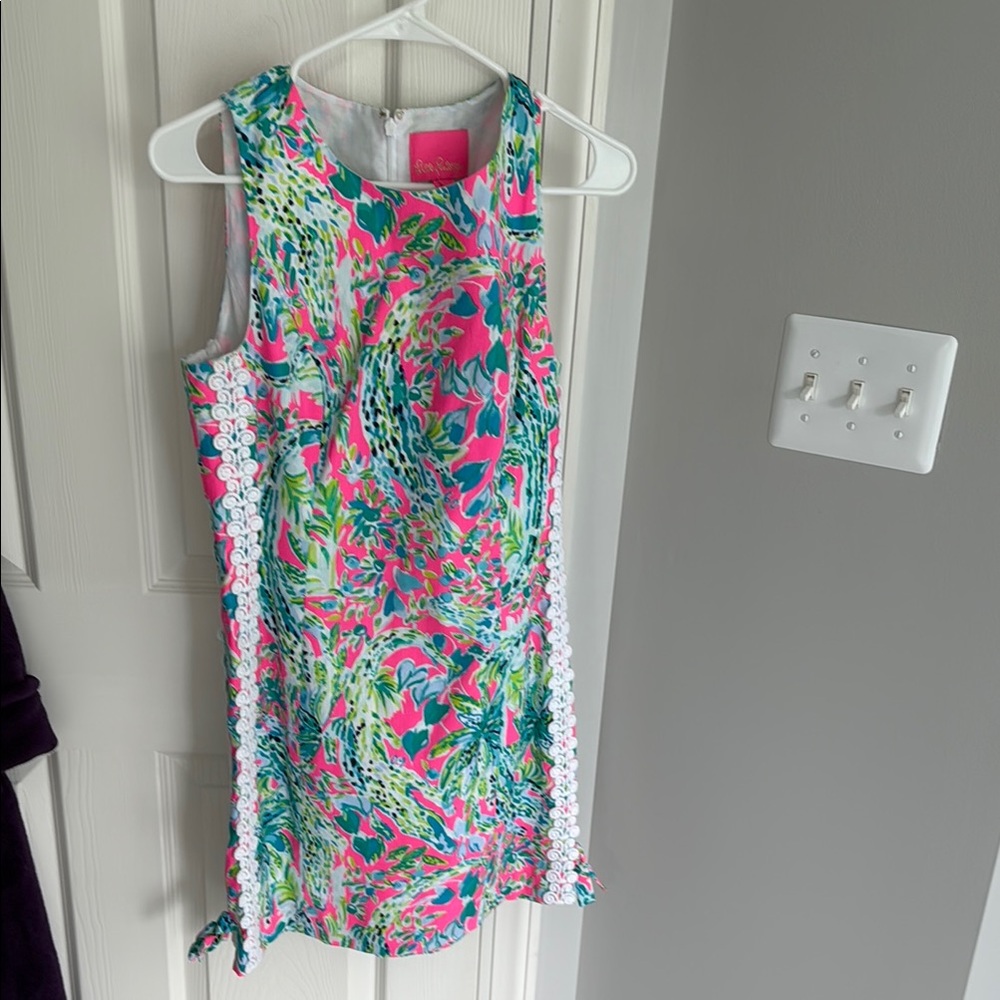 Lilly Pulitzer Pink and Green Floral Mini Dress